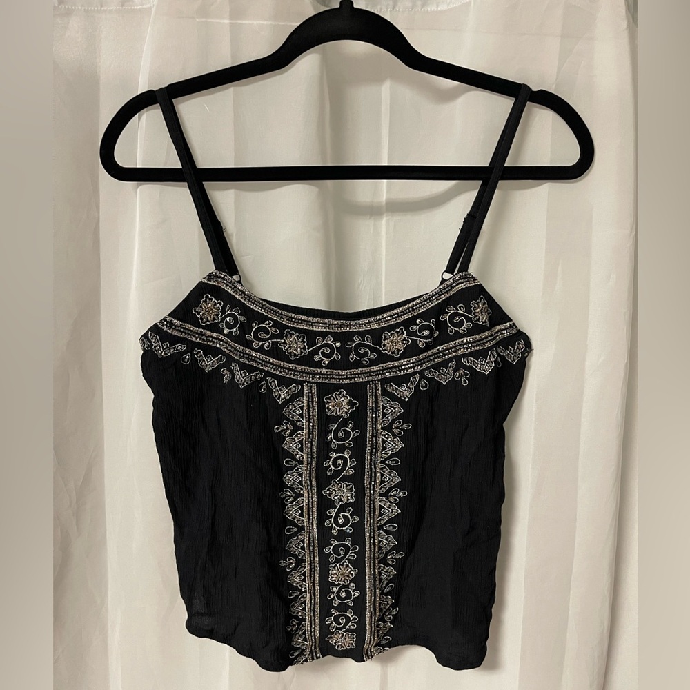Shyanne Western Beaded Crop Top - L